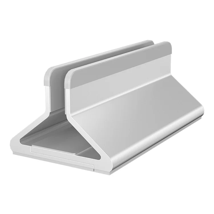 C4 Largura Ajustável Base de Armazenamento de Slot Único Para Notebooks e Comprimidos Stand de Liga de Alumínio - Prata