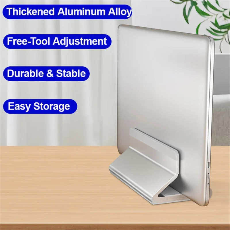 C4 Adjustable Width Single Slot Storage Base for Notebooks and Tablets Aluminum Alloy Desk Stand - Grey