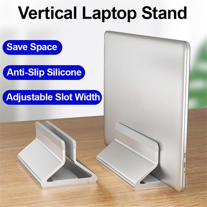 C4 Justerbar bredde enkeltslot opbevaringsbase til bærbare og tablets, aluminium skrivebordsstøtte - Sort