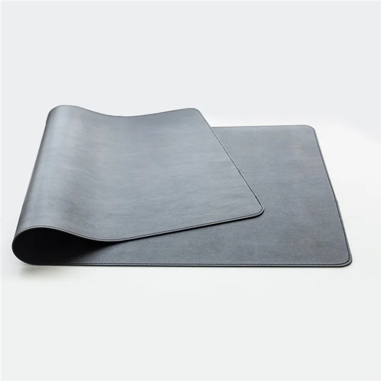 Dual-side Leather Stitches Edge Waterproof Mouse Mat, Size: 70 x 35cm - Black / Black