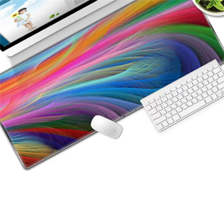 Colorful Gaming Mouse Pad Non-slip Keyboard Mat Large Desk Mat for PC Computer Laptop, Size: 300x800x3mm - Style 19