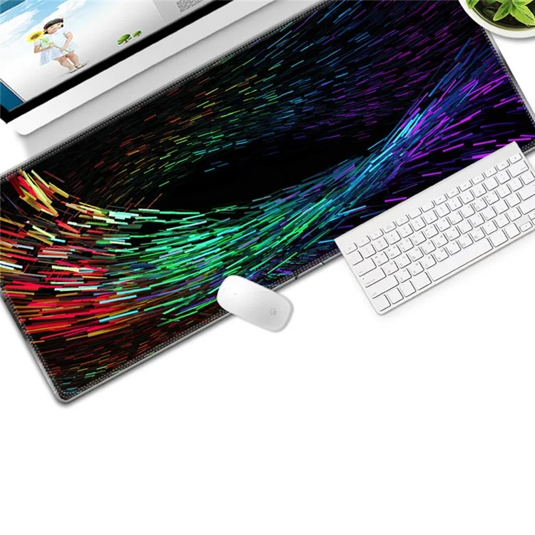 Alfombrilla de ratón para juegos de colores, antideslizante, alfombrilla de teclado grande para escritorio para PC, ordenador portátil, tamaño: 300x800x3mm - Estilo 2
