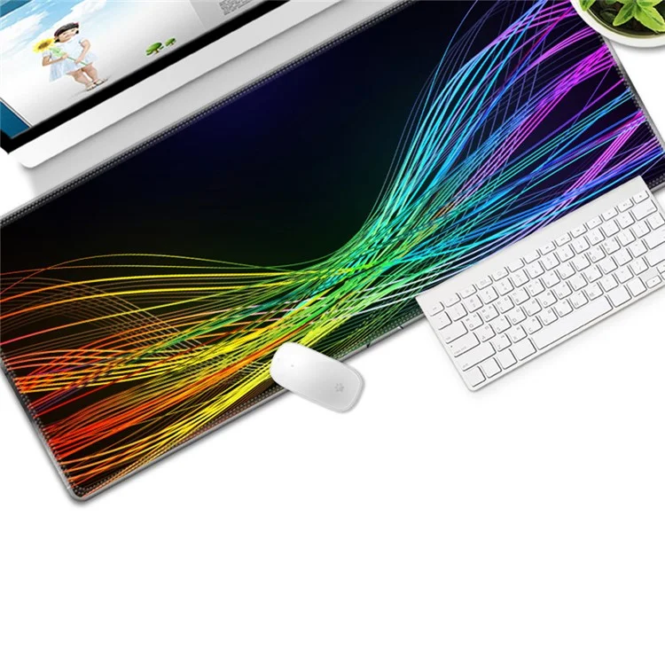 Colorful Gaming Mouse Pad Non-slip Keyboard Mat Large Desk Mat for PC Computer Laptop, Size: 300x800x3mm - Style 1