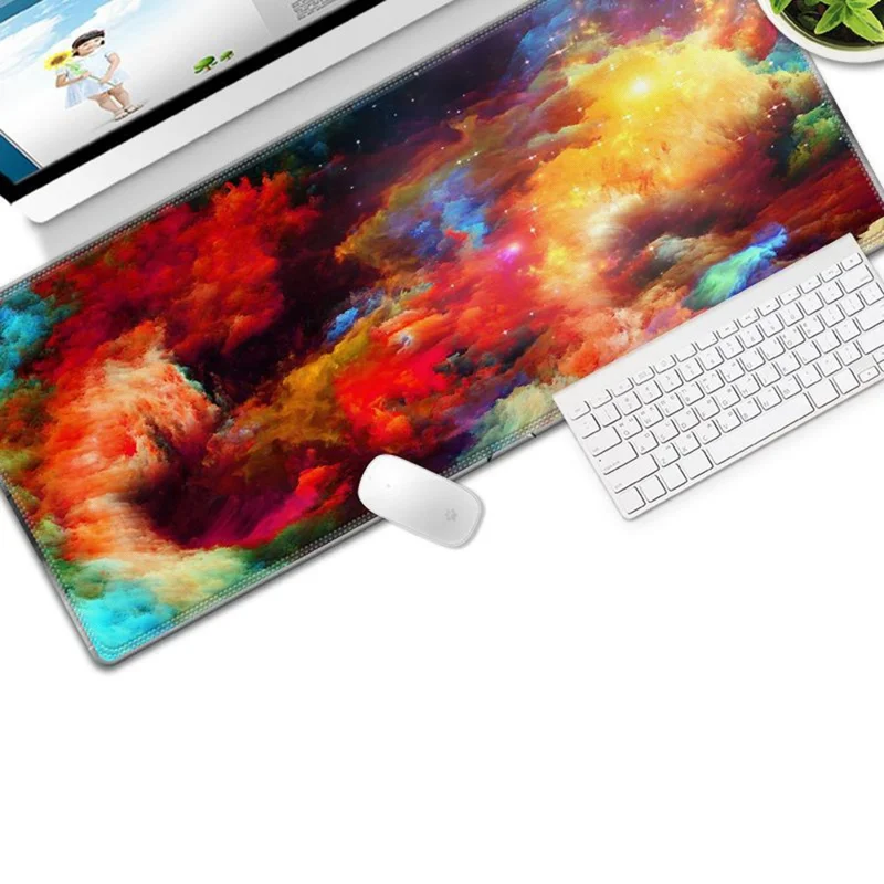 Colorful Gaming Mouse Pad Non-slip Keyboard Mat Large Desk Mat for PC Computer Laptop, Size: 300x800x3mm - Style 12
