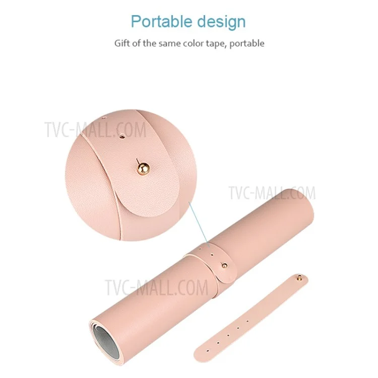 ZD02 80x40cm PU Leather Large Office Computer Desk Mat Double-sided Keyboard Mouse Pad - Pink/Silver