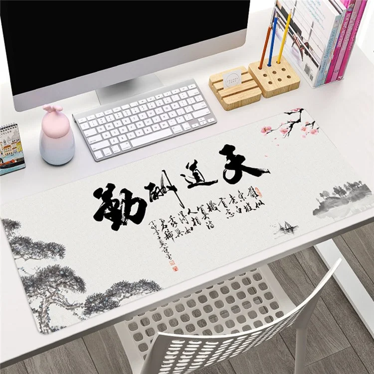 MEILEER HY1228 800x300x2mm for Home Office Thicken Rubber Computer Mouse Pad Edge Overlocking Desk Mat - God Rewards Hard Work