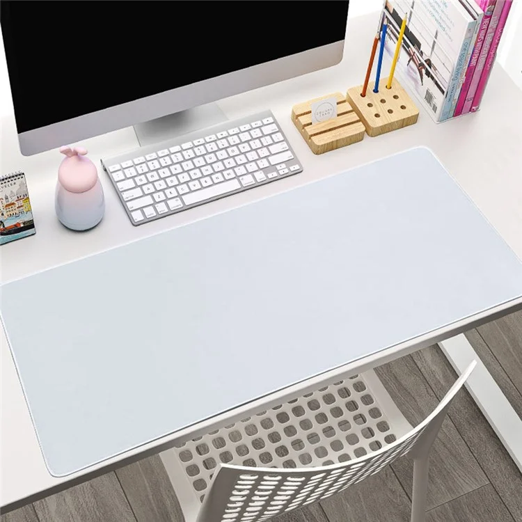 MEILEER HY1228 800x300x2mm for Home Office Thicken Rubber Computer Mouse Pad Edge Overlocking Desk Mat - White