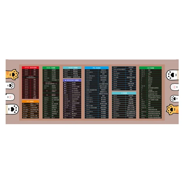 Meiler Hy1228 900x400x3mm Caoutchouc Naturel Jeux Tapis De Souris Coussins De Table Latéraux Verrouillés - Raccourcis Clavier