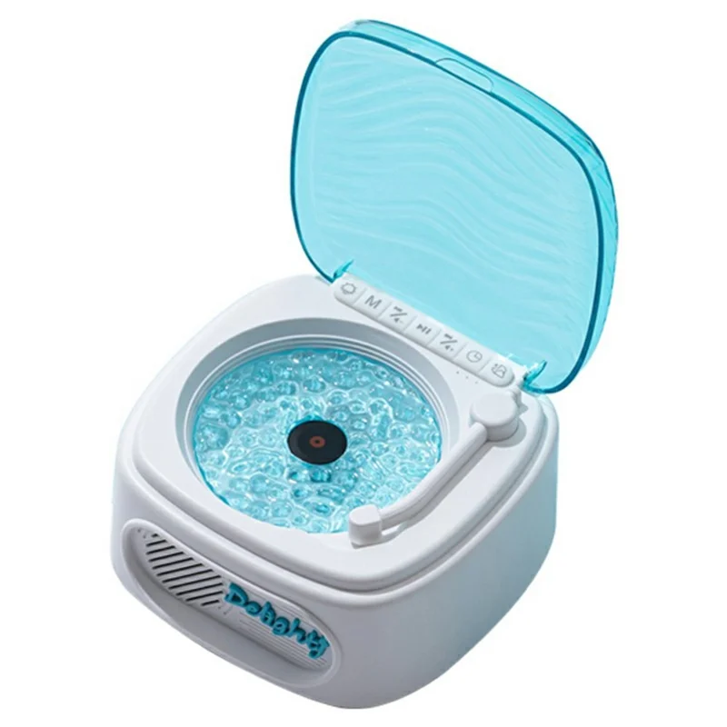 JN158 Retro Vinyl Record Player Bluetooth-compatible Speaker Portable Atmosphere Projection Lamp - White