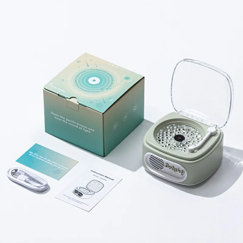 JN158 Retro Vinyl Record Player Bluetooth-compatible Speaker Portable Atmosphere Projection Lamp - White