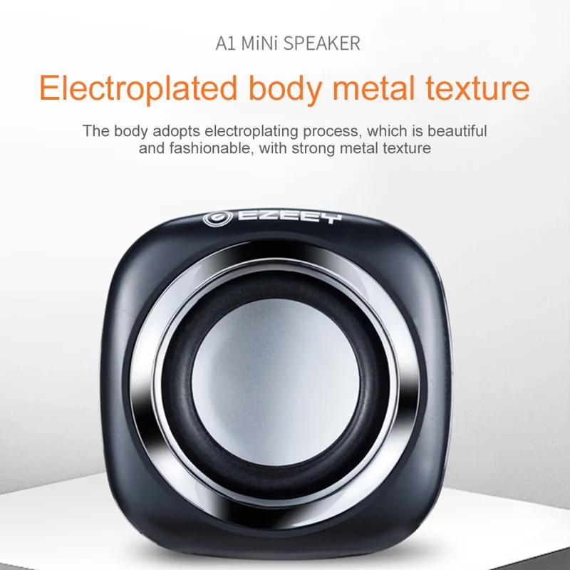 EZEEY A1 One Pair 3.5mm+USB Mini Square Wired Speaker Computer Multimedia Desktop Speaker Box for Tablet, Laptop, Phone - White