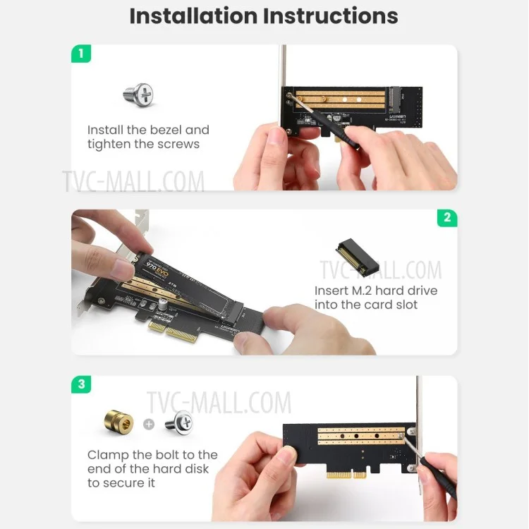 UGREEN M.2 NVME to PCle 3.0 Adapter High Speed Computer Expansion Cards SSD Conversion Card with Bracket