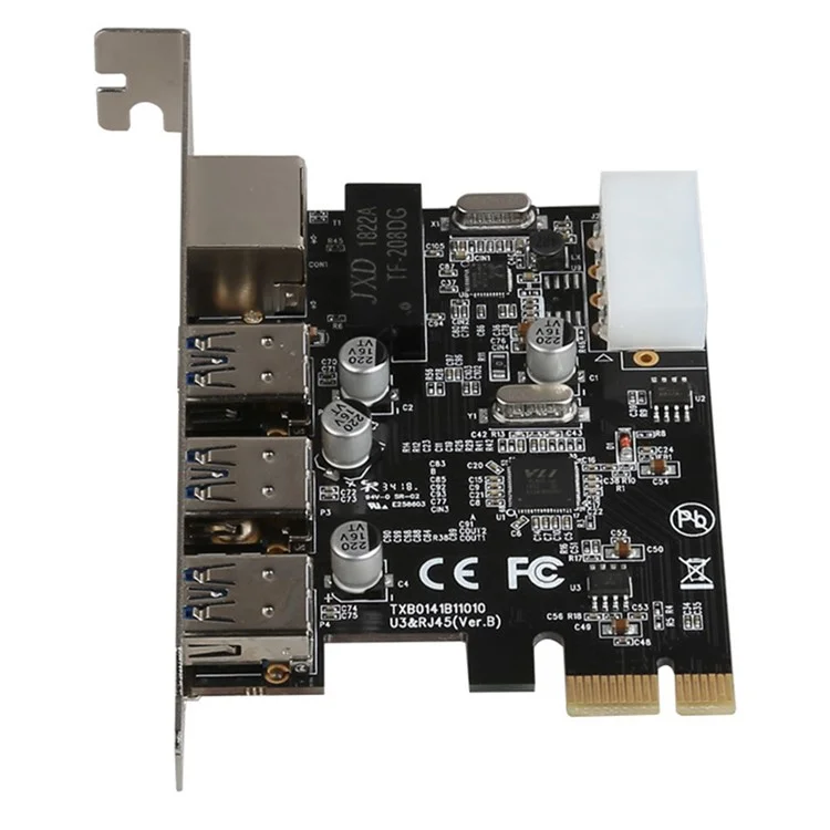 Carte d'extension PCIe vers USB3.0 TXB014 Carte réseau Ethernet Gigabit pour PC de bureau