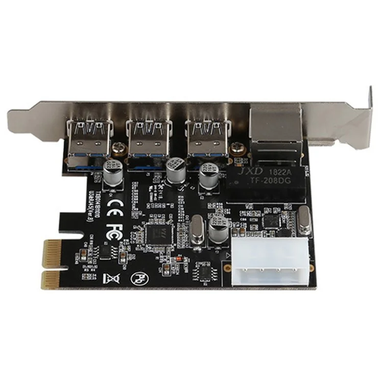Carte d'extension PCIe vers USB3.0 TXB014 Carte réseau Ethernet Gigabit pour PC de bureau