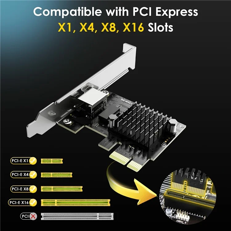 WAVLINK NWP003 5Gbps Pcie Network Card RTL8126 Chip RJ45 Ethernet Adapter