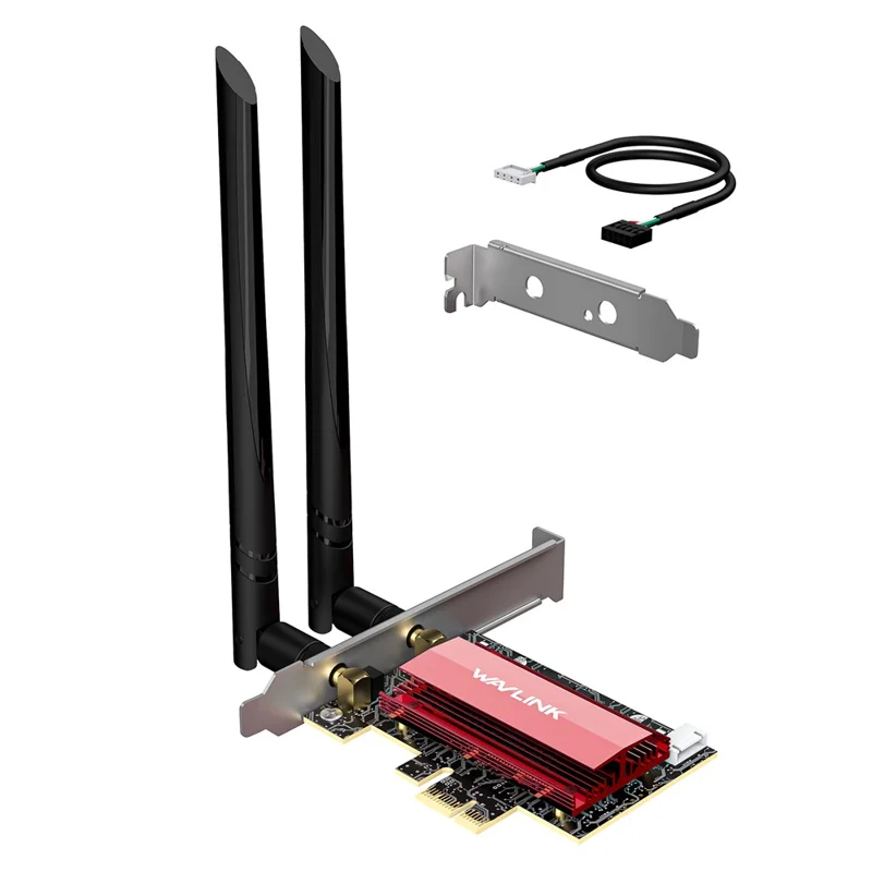 WAVLINK WL-WN685BE3-B WiFi 7 Tri-Band PCI-E Drahtlosnetzwerkkarte BE8800 2,4 GHz 5 GHz 6 GHz Bluetooth-kompatibler 5.4 Adapter