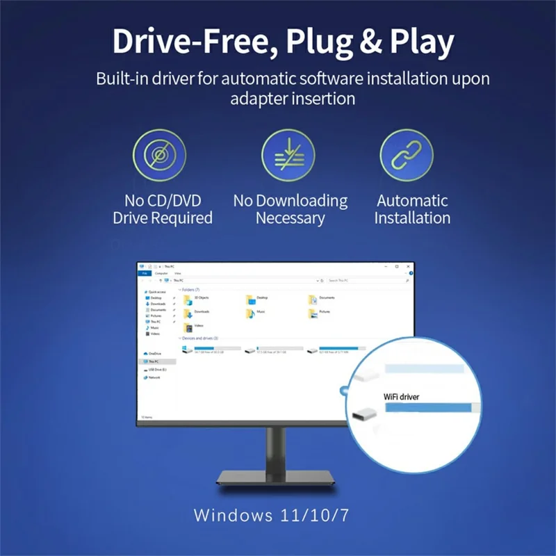 AX912 USB WiFi Adapter 900Mbps High Speed WiFi 6 Dual Band Network Receiver Transmitter