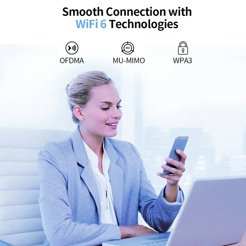 AX913B WiFi 6 Adapter 900Mbps Dual Band Bluetooth-compatible 5.4 Wireless USB Dongle Plug and Play