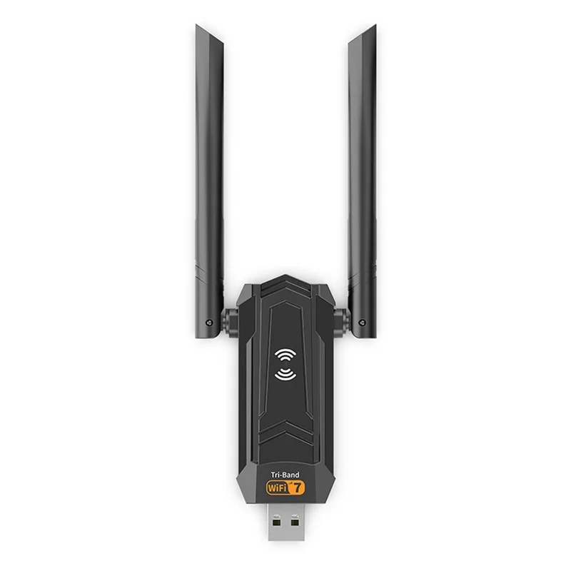 WiFi 7 Wireless Network Card USB 3.0 High Speed BE6500Mbps WiFi Adapter for PC  /  Laptop Plug and Play