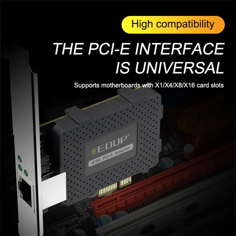 Сетевой адаптер PCI-E EDUP EP-9635C с портом RJ45, 2,5 Гбит/с / 1 Гбит/с / 100 Мбит/с Ethernet