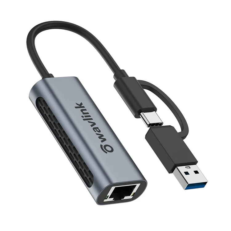 WAVLINK NWU330GCA 2.5G USB-C to RJ-45 Ethernet Adapter 2-in-1 Network Converter