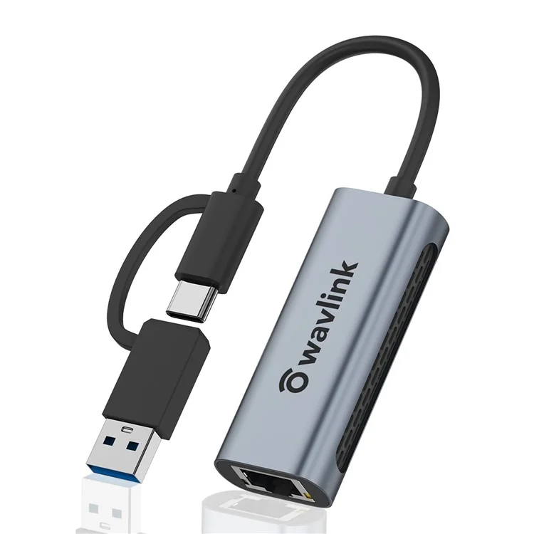 WAVLINK NWU330GCA 2.5G USB-C to RJ-45 Ethernet Adapter 2-in-1 Network Converter