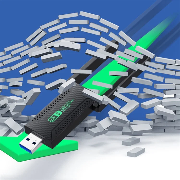 Adaptador de Rede Sem Fio USB3.0 5G de Banda Dupla Sem Driver ZT02 para PC de Desktop, Laptop, 1200Mbps