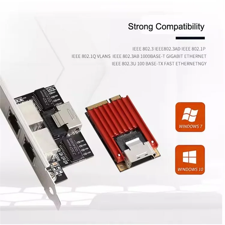 TXA096 Mini PCIE Gigabit Dual Port Lan Card with Intel I350 1000Mbps Gigabit Network Card for Desktop