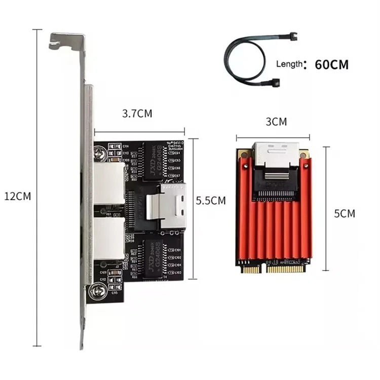 TXA096 Mini PCIE Gigabit Dual Port Lan Card with Intel I350 1000Mbps Gigabit Network Card for Desktop