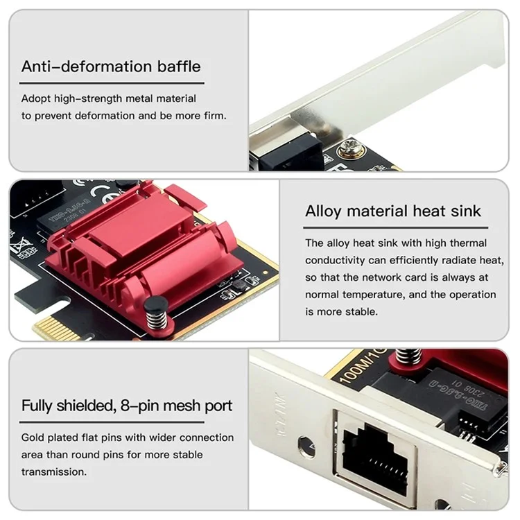 Carte réseau informatique de jeu TXA092 2.5G Gigabit Ethernet Adapter Prend en charge ROS, Esxi, démarrage PXE