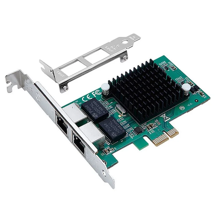 Scheda di rete a doppia porta Gigabit Ethernet PCI Express con staffa lunga e corta Intel 82575EB TXA020