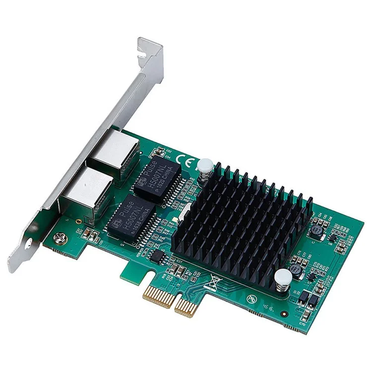 Scheda di rete a doppia porta Gigabit Ethernet PCI Express con staffa lunga e corta Intel 82575EB TXA020