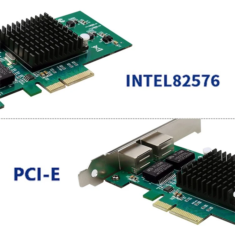 Tarjeta de red de escritorio con 2 puertos RJ45 de 1000Mbps PCI-E X4 Gigabit de Intel 82576 TXA030