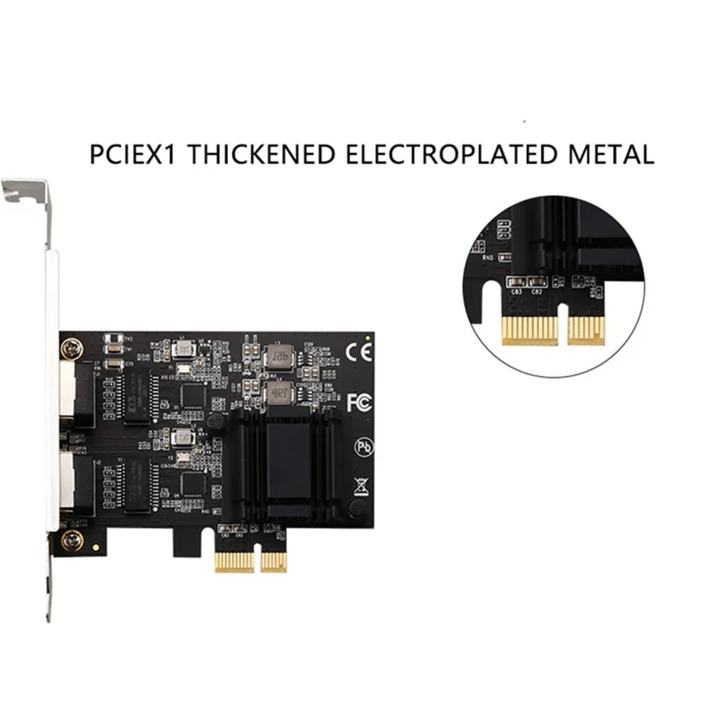 TXA192 Desktop PC Dual RJ45 Port 2500Mbps Network Card PCI-E X1 2.5G Network Card, Support ROS Esxi