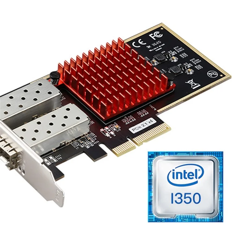 TXA027 Intel 350 Chip Pcie 4X 1G Dual Port Fiber Server Network Card for Desktop PC