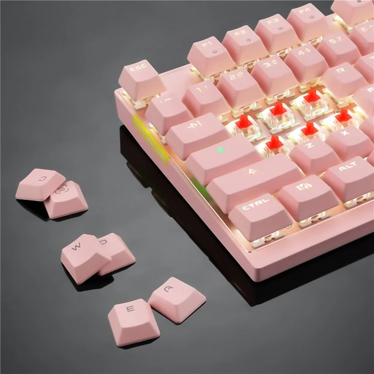 MOTOSPEED GK82 2.4GHz / Type-C Wired Dual Mode Blue Switch 87 Keys Mechanical Keyboard - Pink