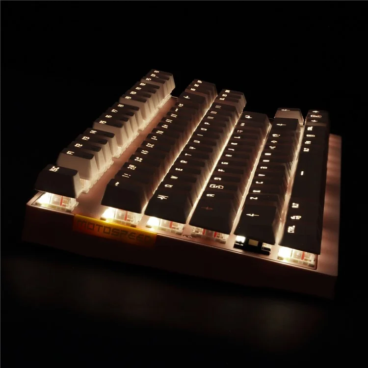 MOTOSPEED GK82 2.4GHz / Type-C Wired Dual Mode Blue Switch 87 Keys Mechanical Keyboard - Pink