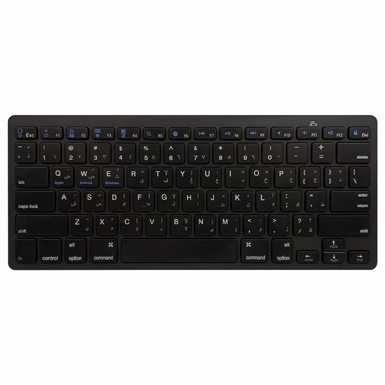 [Versão Persa] X5 78-Key Ultra Fino Sem Fio Bluetooth Teclado Sem Driver Para IPad IPhone - Preto