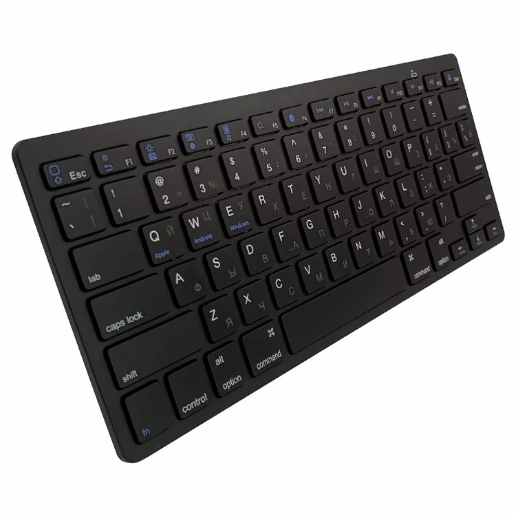 [Russian Version] X5 78-Key Ultra Thin Soft Touch Wireless Bluetooth-compatible Keyboard for iPad iPhone - Black