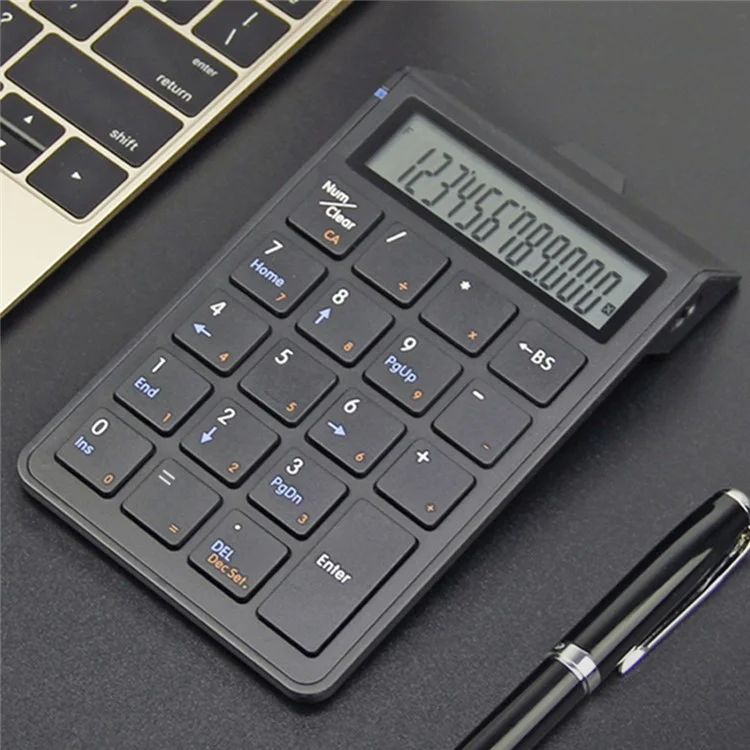 SUNREED SKB886S Bluetooth 4.0 Numeric Keypad LCD Display Wireless  19-Keys Desktop Calculator for Laptop Computer - Black
