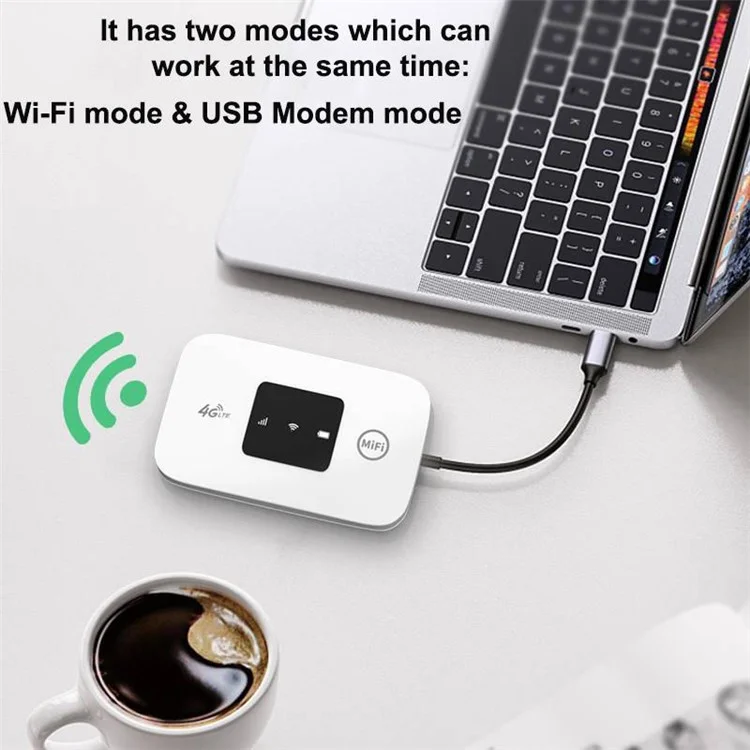 MF800 4G LTE Portable Mobile WiFi Router 150Mbps SIM Card Slot Extender Modem Dongle, Eurasian Version - White
