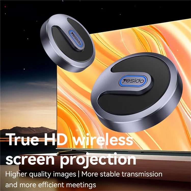 YESIDO TV15 Drahtloser Display-Adapter 2,4G / 5G WiFi Bildschirm-Spiegelungs-Dongle für Miracast / Airplay / DLNA