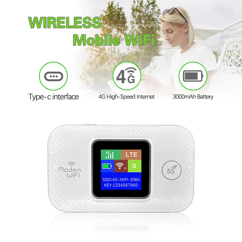 MF688 4G LTE Mobile WiFi Pocket Router 150Mbps Portable Wireless Hotspot with SIM Card Slot - Asian Version / Color Screen