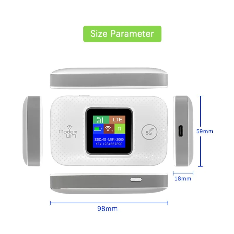 MF688 4G LTE Mobile WiFi Pocket Router 150Mbps Portable Wireless Hotspot with SIM Card Slot - Asian Version / Color Screen