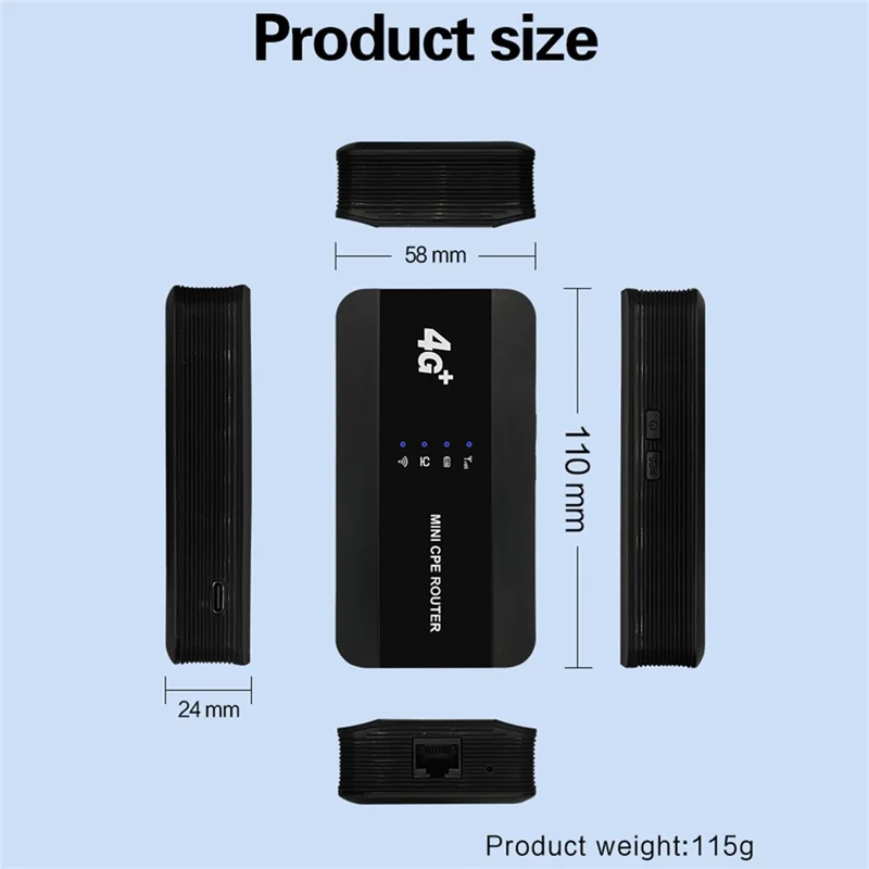 M10-EW WiFi 6 Portable Wireless Router 150Mbps 4G LTE CPE Router Modem with Ethernet Port
