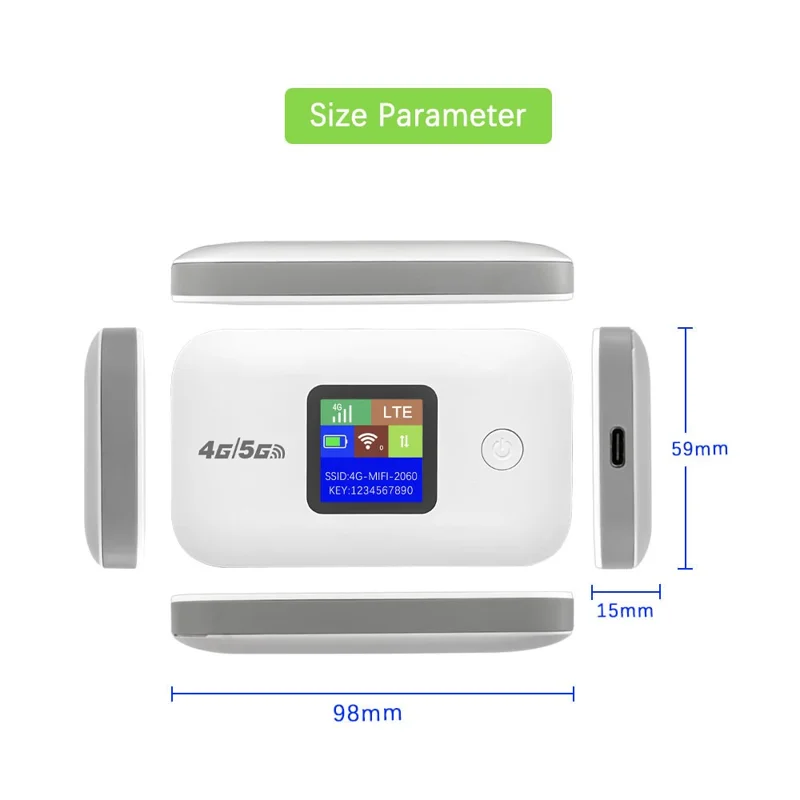 A8 4G Mobile WiFi Router 150 Mbps Portable Wireless Hotspot MiFi Modem with LCD Display - Black