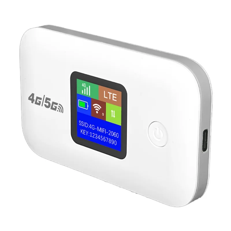 A8 4G Mobile WiFi Router 150 Mbps Portable Wireless Hotspot MiFi Modem with LCD Display - White