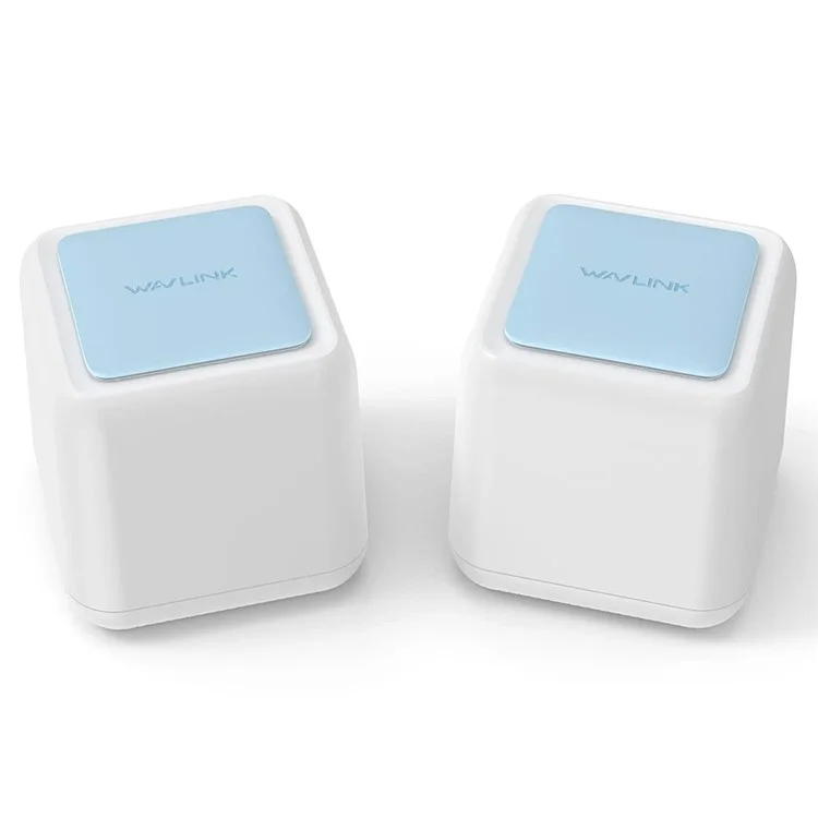 WAVLINK WS-WN535M2-C 2pcs Mesh Wireless Router 2.4G / 5.0GHz AC1200 Dual Band WiFi Signal Booster with 2pcs Power Adapter for Home Office - UK Plug