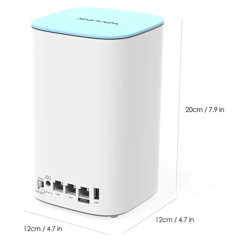 WAVLINK WS-WN551K2-C 2pcs Tri-Band Mesh Wireless Router AC3000 WiFi Wireless Repeater Built-in Antenna - US Plug