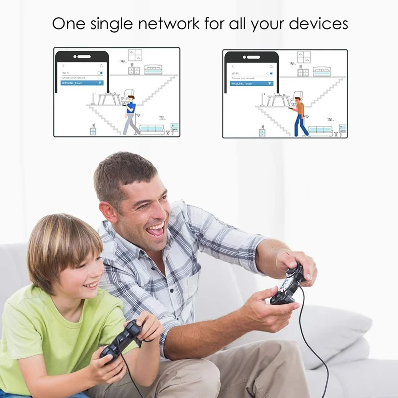 WAVLINK WS-WN551K2-C 2 Stück Tri-Band Mesh Wireless Router AC3000 WiFi Wireless Repeater mit eingebauter Antenne - US-Stecker
